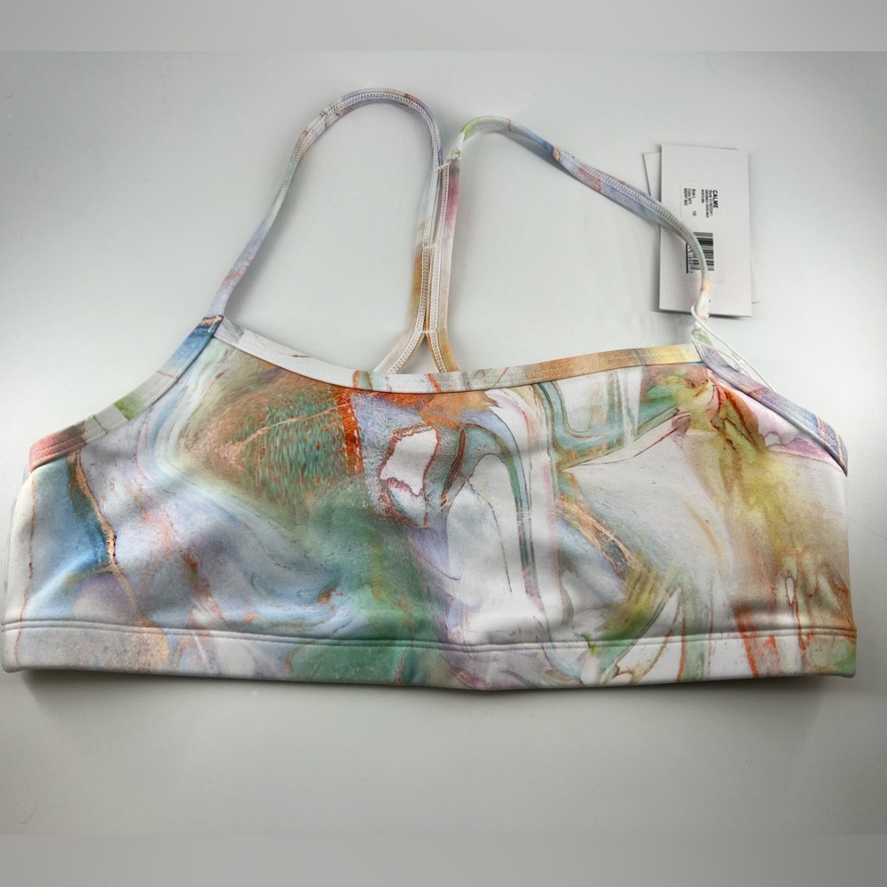 Calme By Johnny Was Endurance Crossback Sports Bra Marble Multicolor Size Large